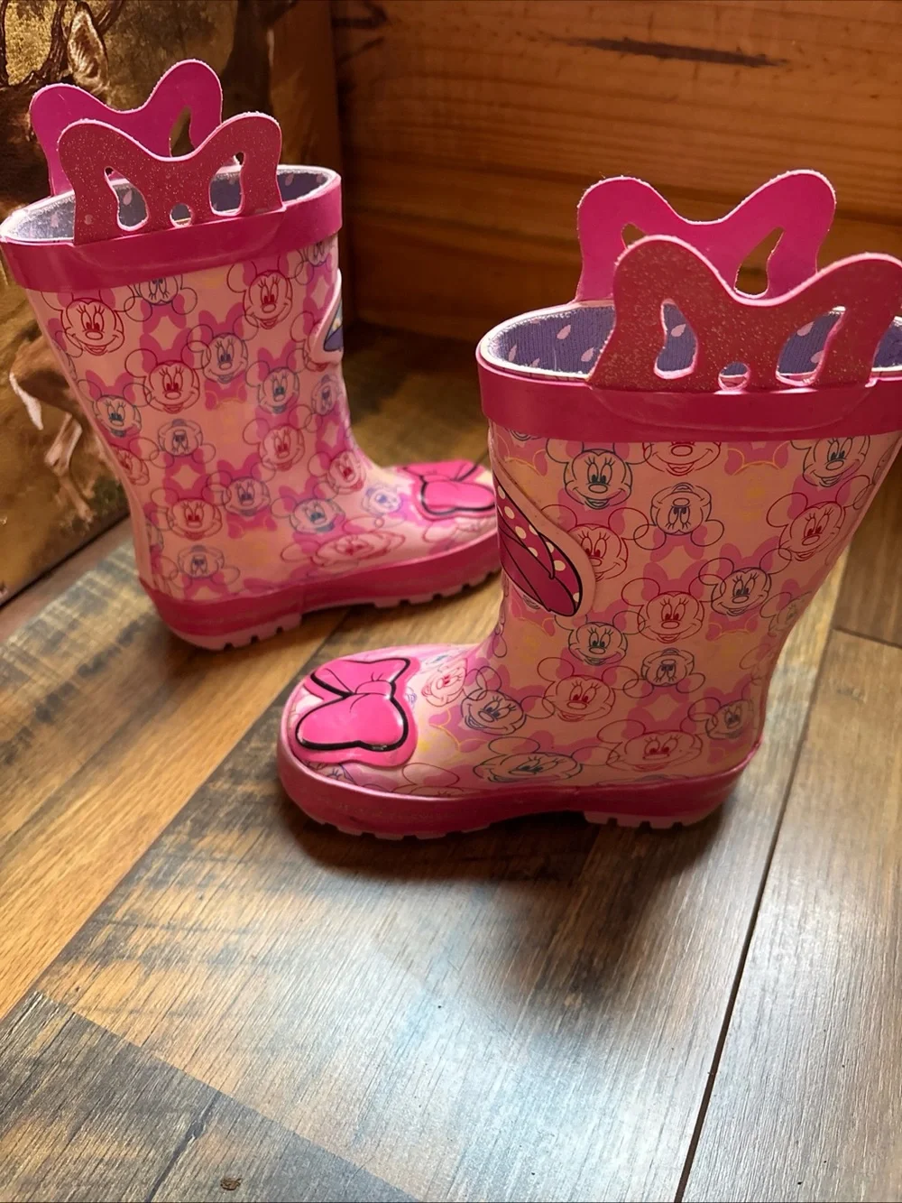 Disney Minnie Mouse pink rain boots toddler size 5/6